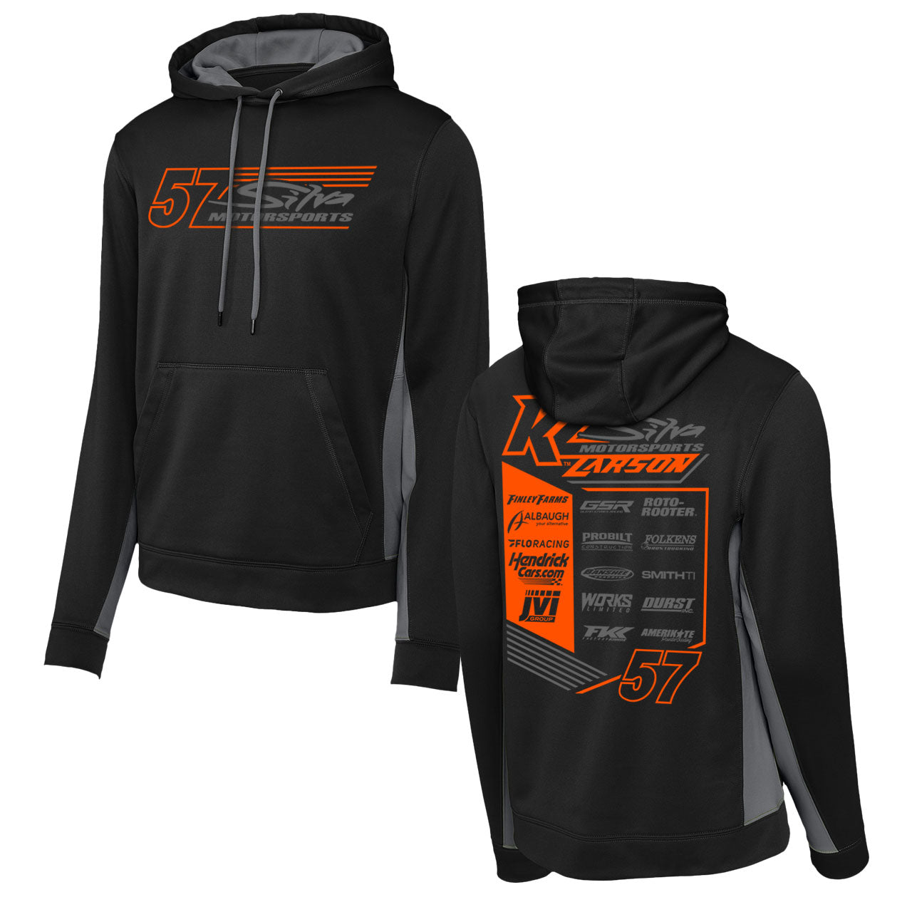 2025 57 Crew Design- Adult Black/Grey Sport-Tek Hooded Sweatshirt