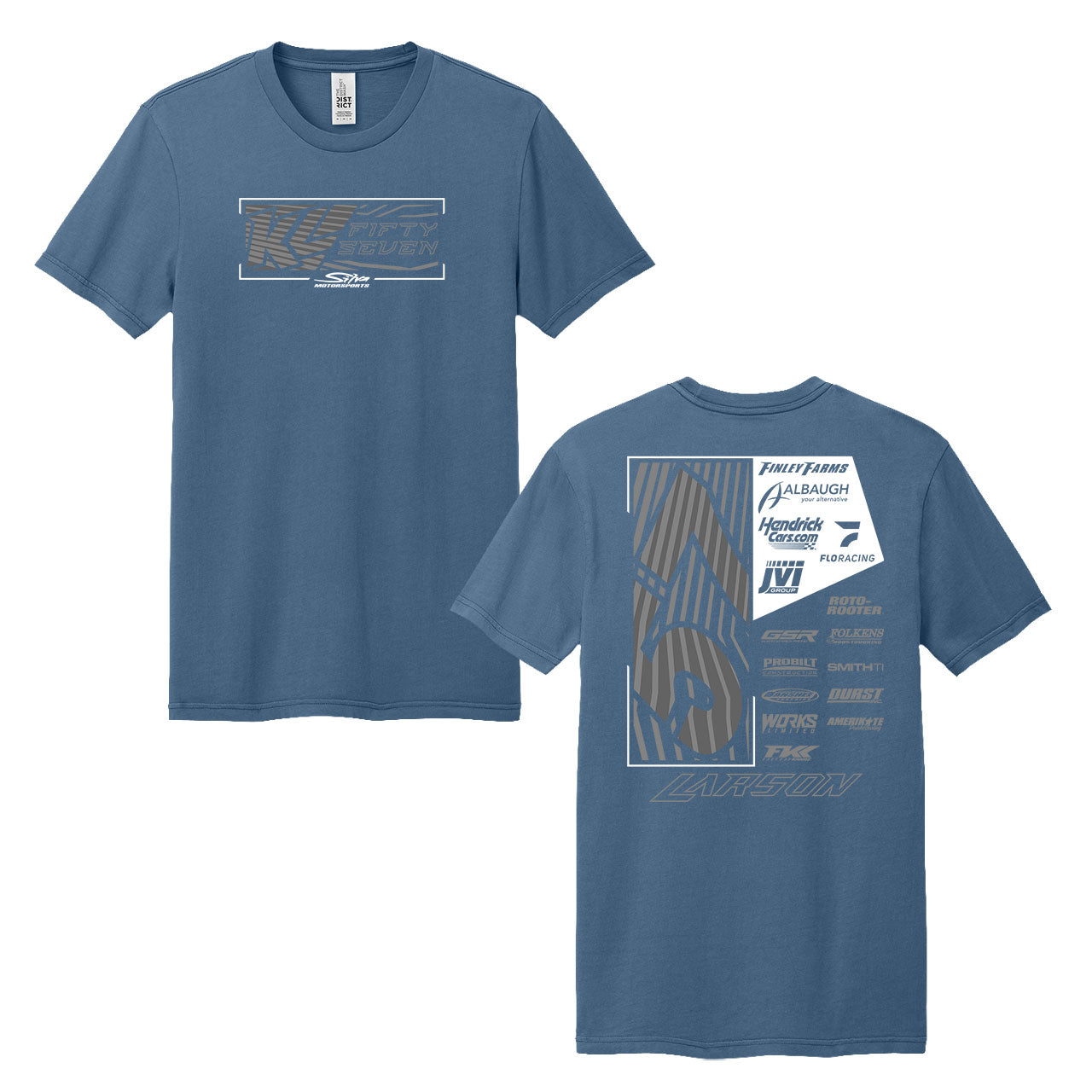 2026 57 Crew Design- Adult Dusk Blue T-Shirt – Shop Kyle Larson