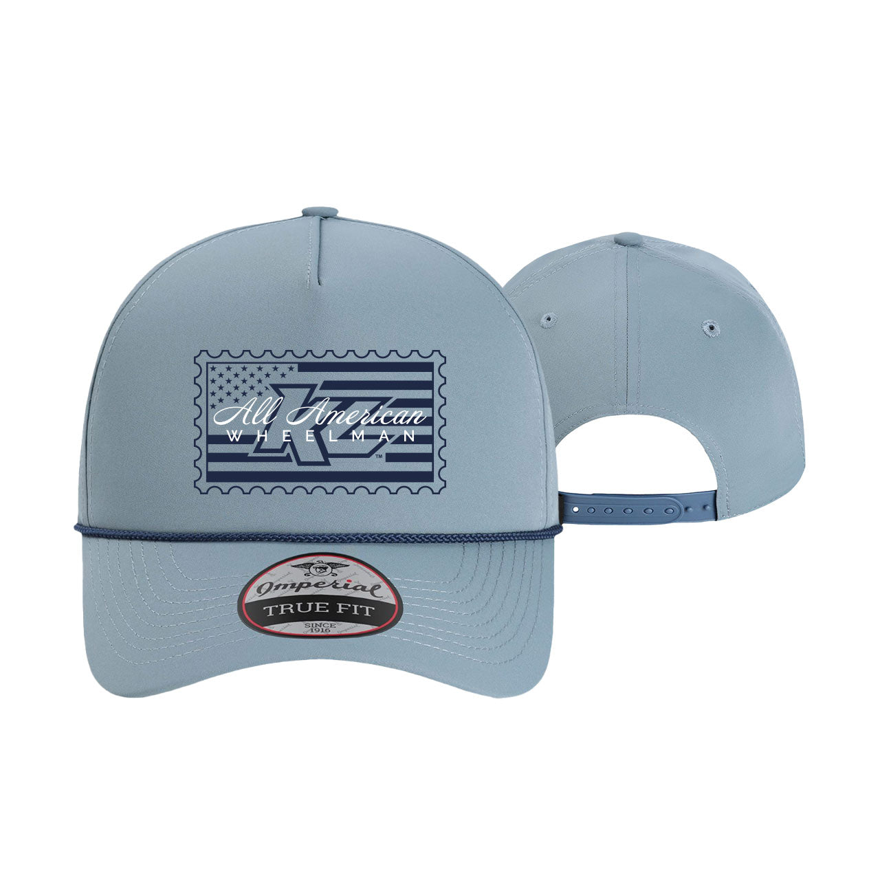 All American Wheelman Lifestyle Design- Breaker Blue/Navy Rope Snapback Hat