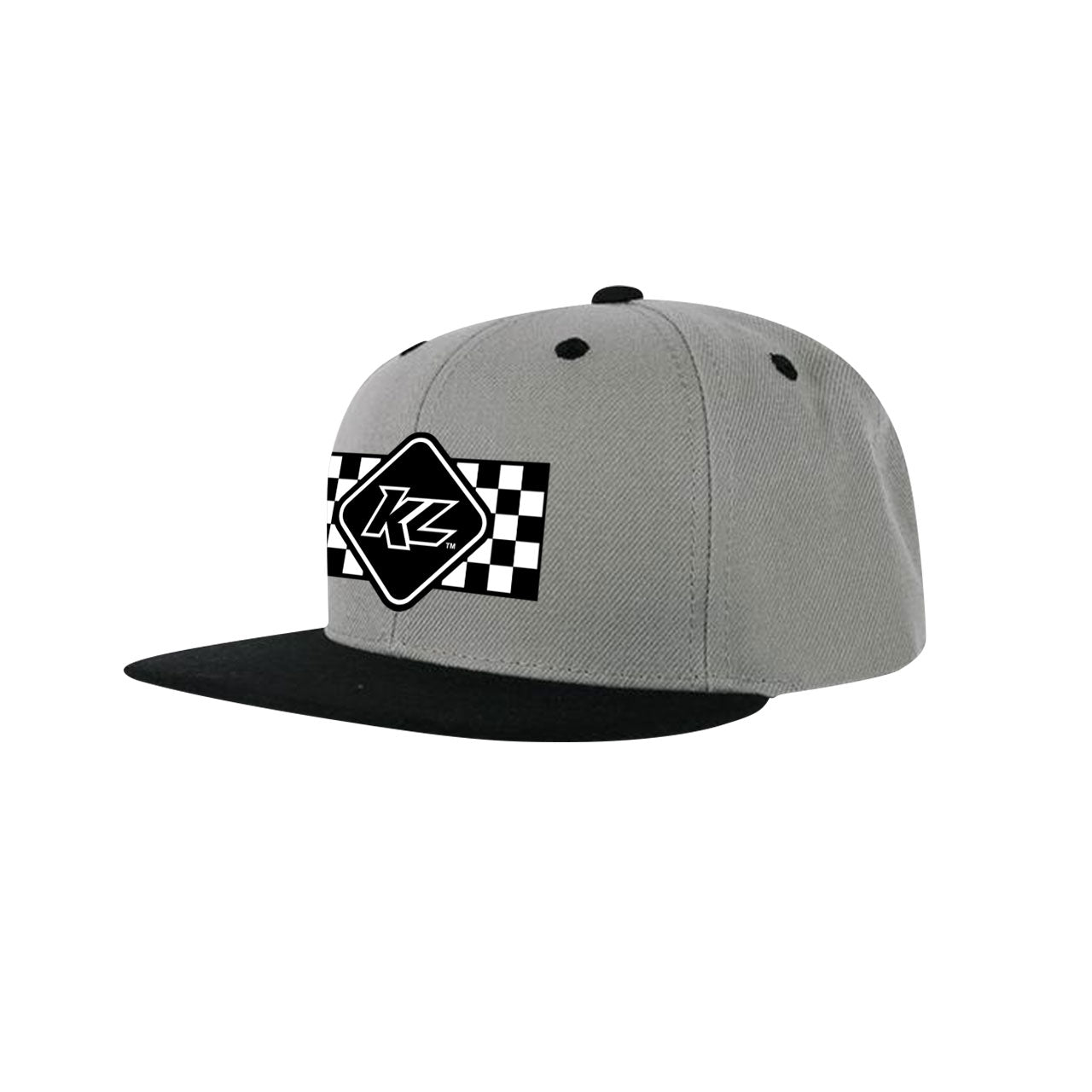 KL Checkered Youth Snapback Hat- Grey/Black