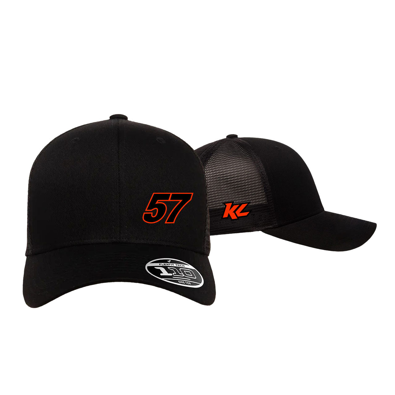 Clean Finish 57 Black Flexfit Mesh Back Snapback