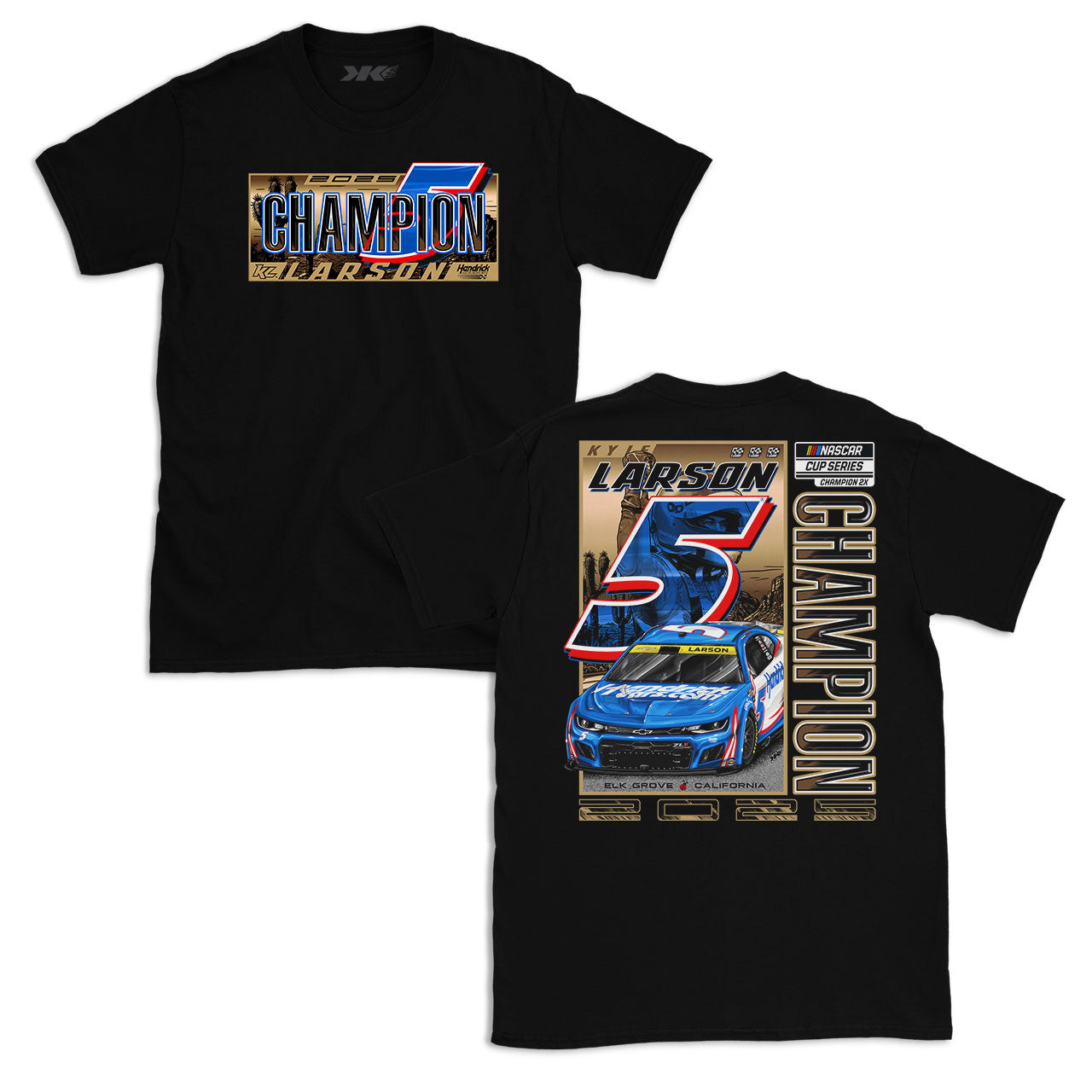 2X No.5 Champion Design-Black T-Shirt – Shop Kyle Larson