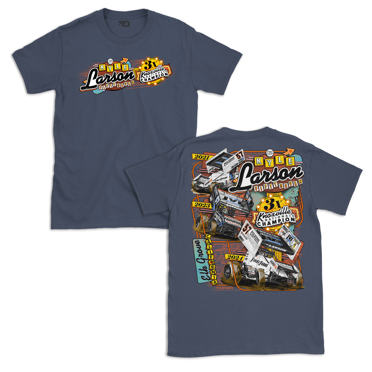 Winners' Row Design- Adult Washed Denim T-Shirt