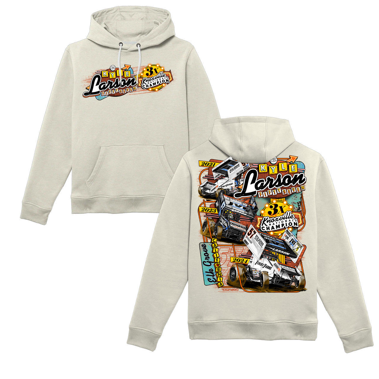 Winners' Row Design- Adult Oatmeal Hooded Sweatshirt