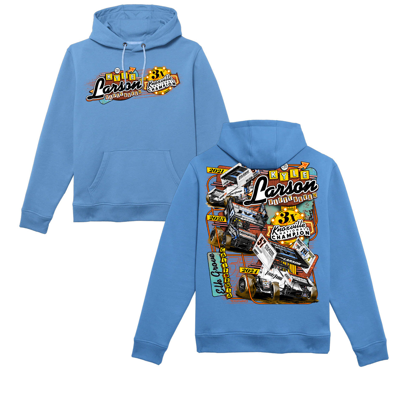 Winners' Row Design- Adult Powder Blue Hooded Sweatshirt