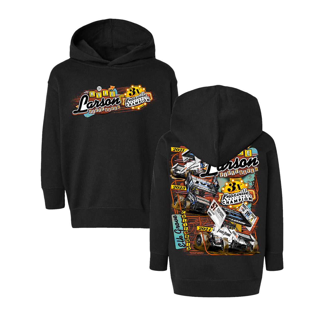 Winners' Row Design- Youth Black Hooded Sweatshirt