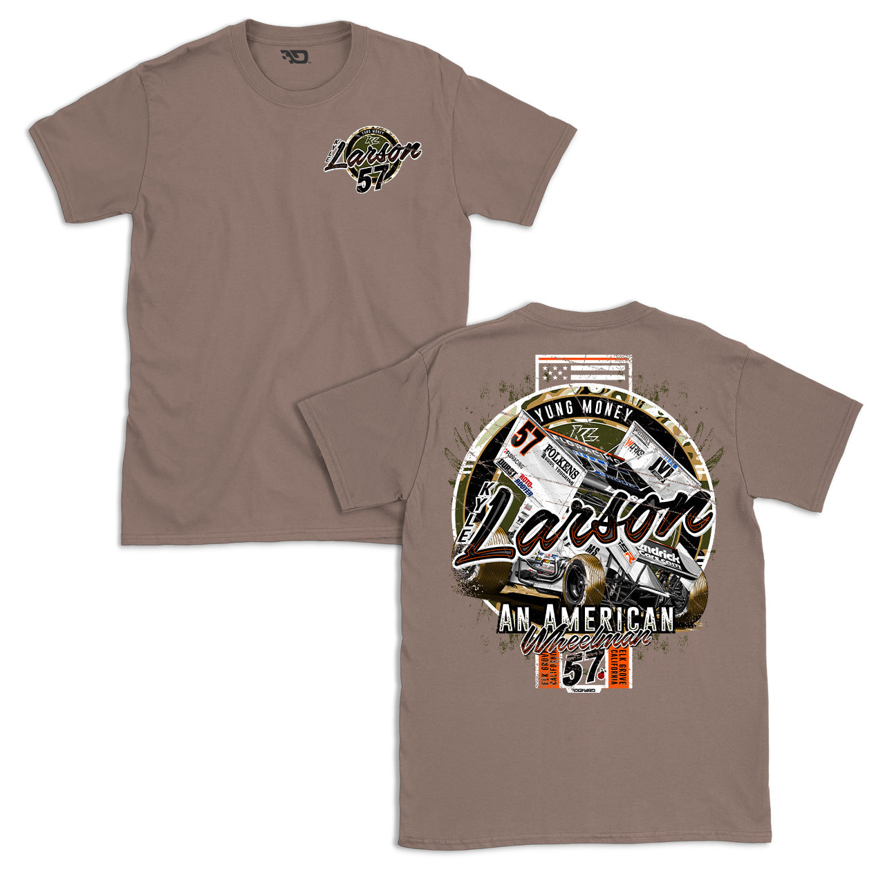 An American Wheelman Design- Adult Brown Savana T-Shirt