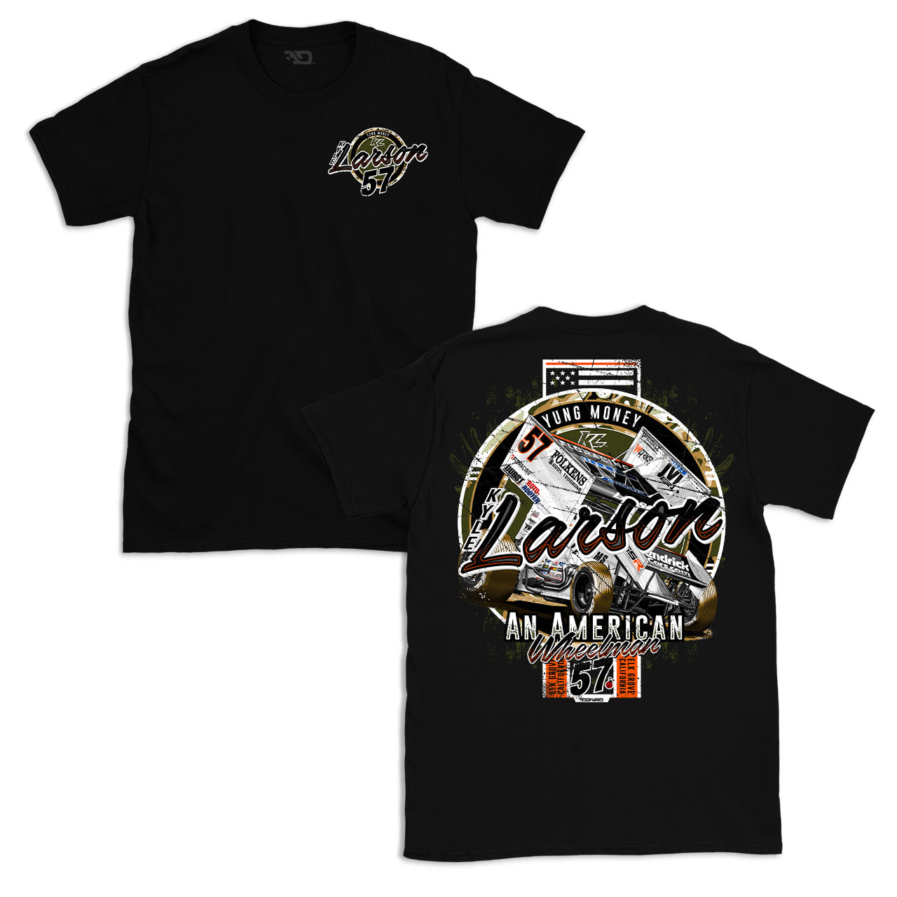 An American Wheelman Design- Adult Black T-Shirt