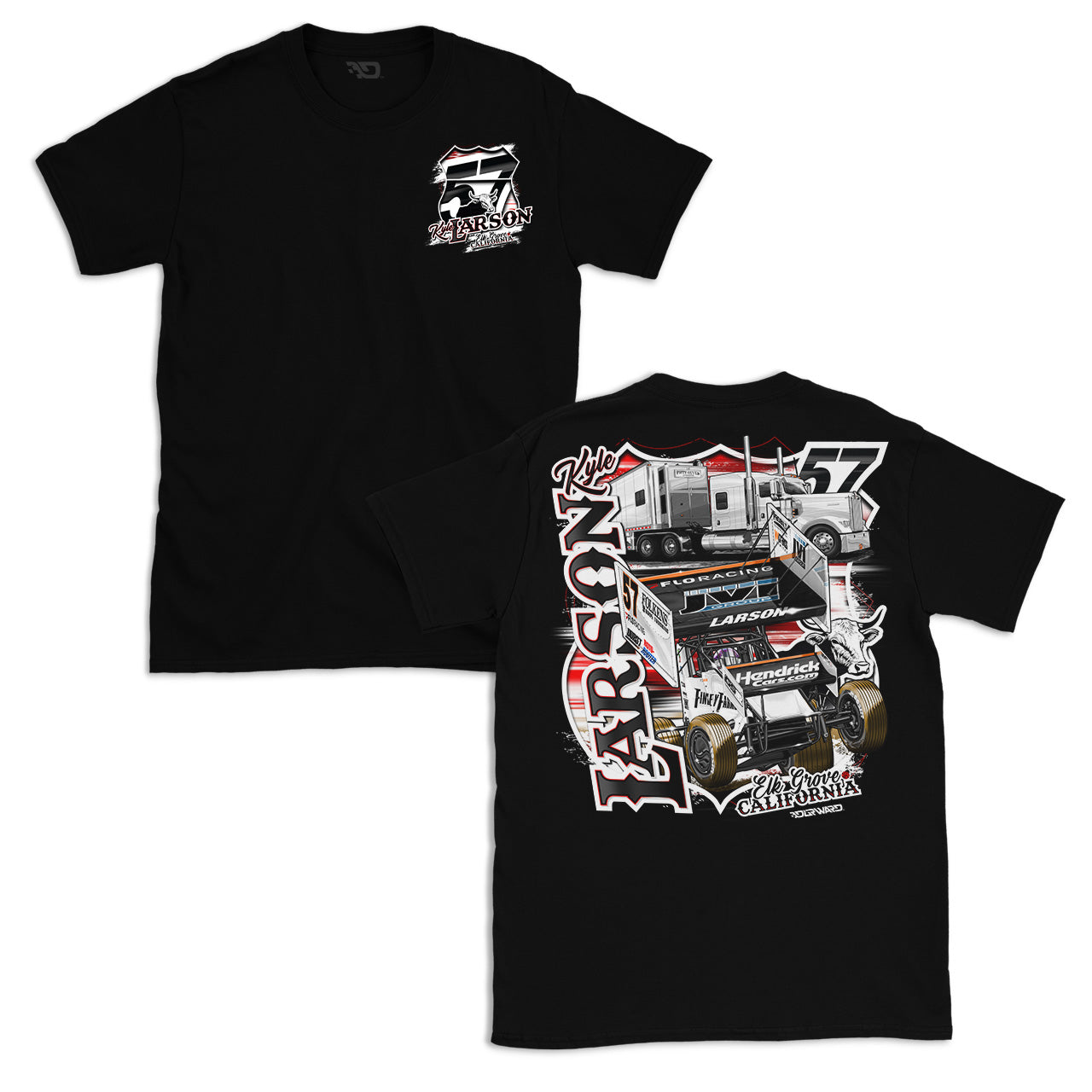 57 Hauler Design- Adult Black T-Shirt