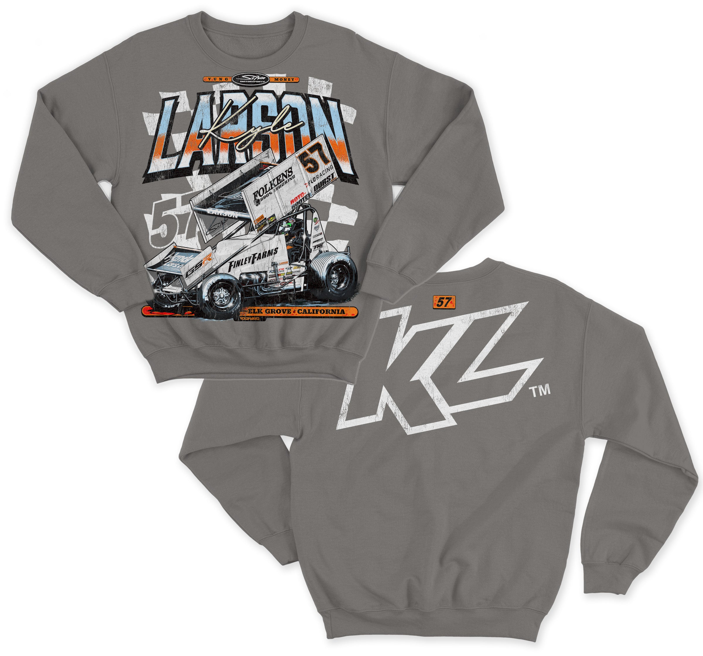 From the Front Design- Adult Concrete Grey Crewneck Sweatshirt