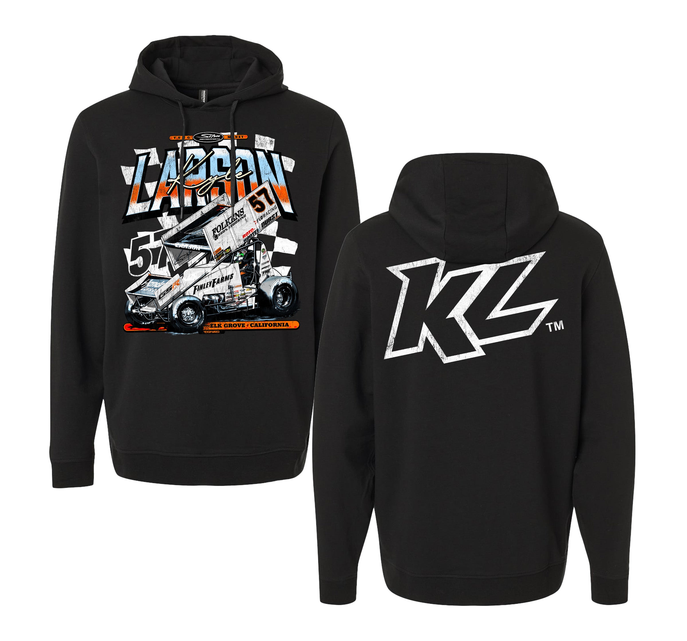 From the Front Design- Adult Black Hooded Sweatshirt