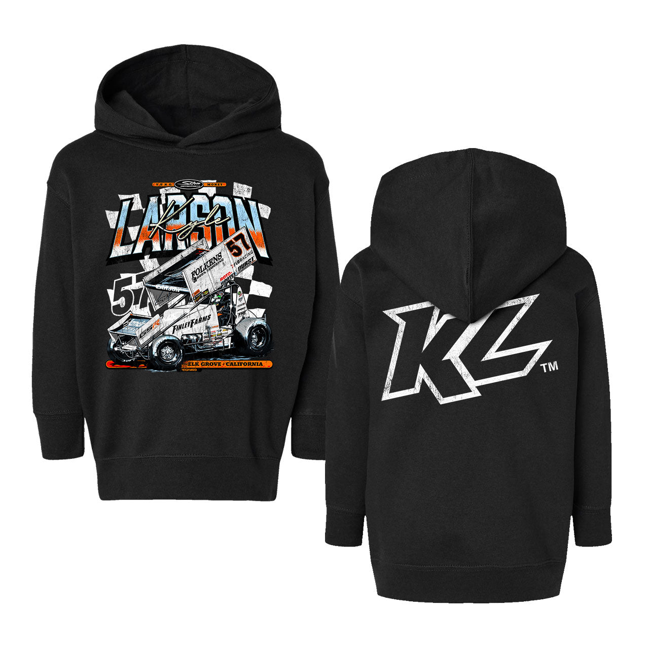 From the Front Design- Toddler Black Hooded Sweatshirt