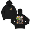 R6TRO Design- Adult Black Hooded Sweatshirt