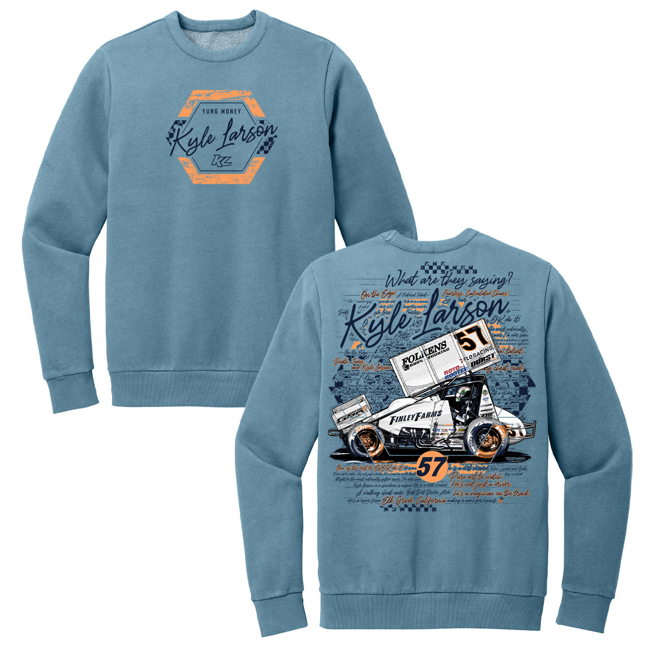 What are they Saying Design- Adult Dusk Blue Crewneck Sweatshirt