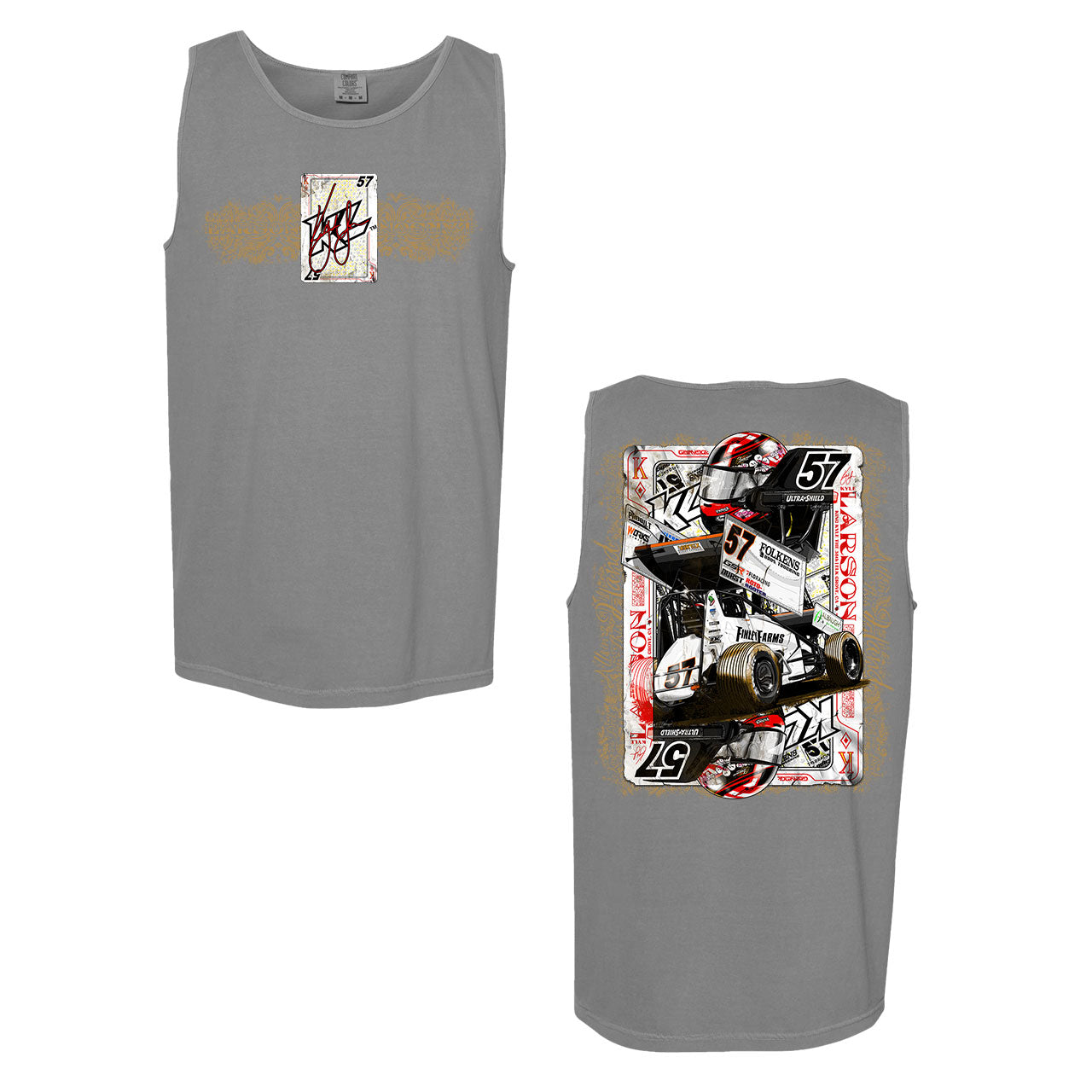 King of the Deck Design- Adult Grey Tank Top