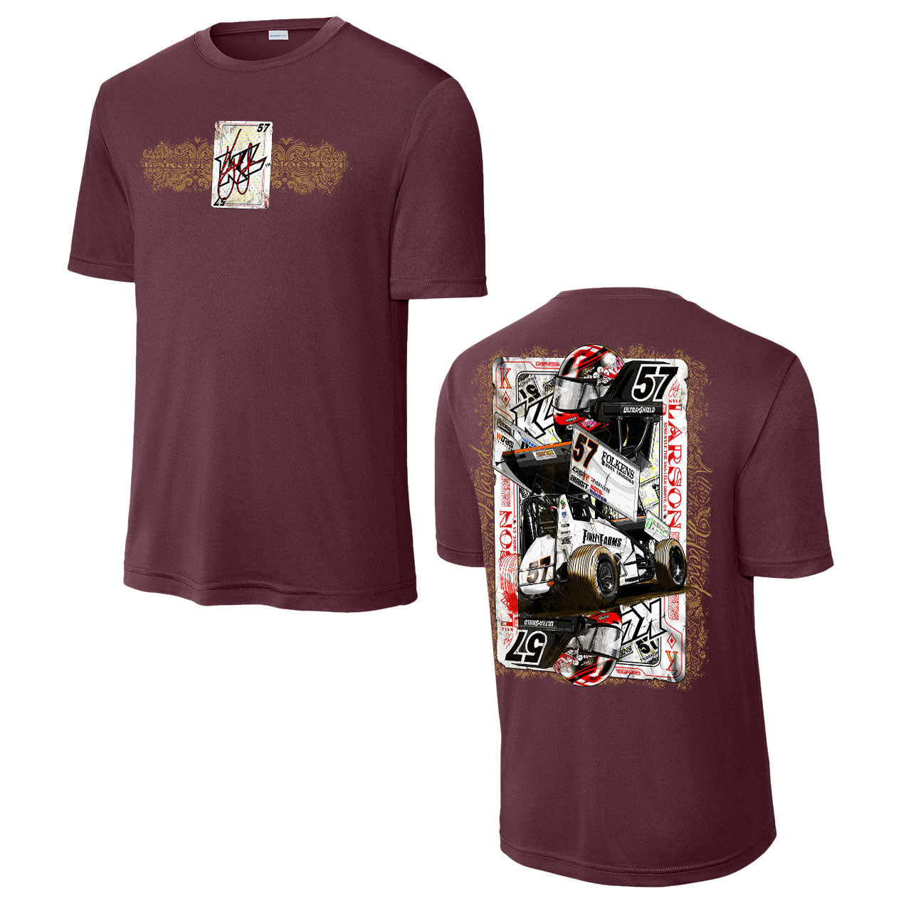 King of the Deck Design- Adult Maroon Sport-Tek T-Shirt