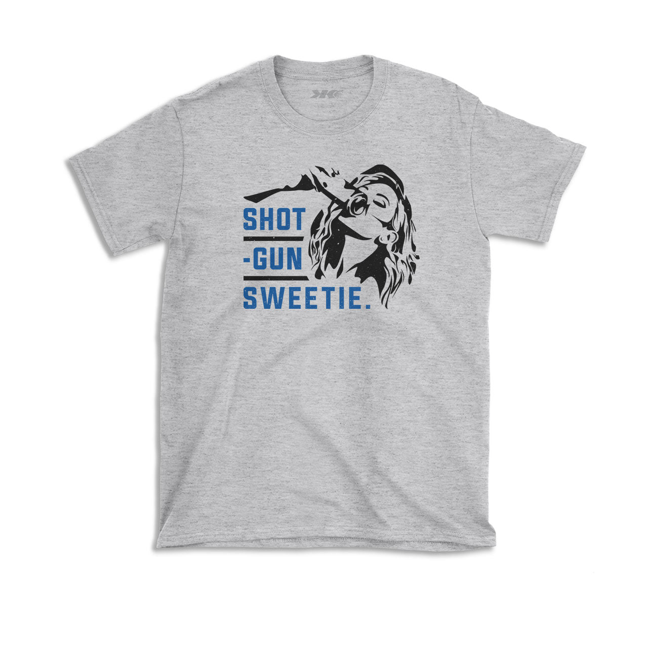 Shotgun Sweetie Design- Adult Heather Cool Grey Shirt