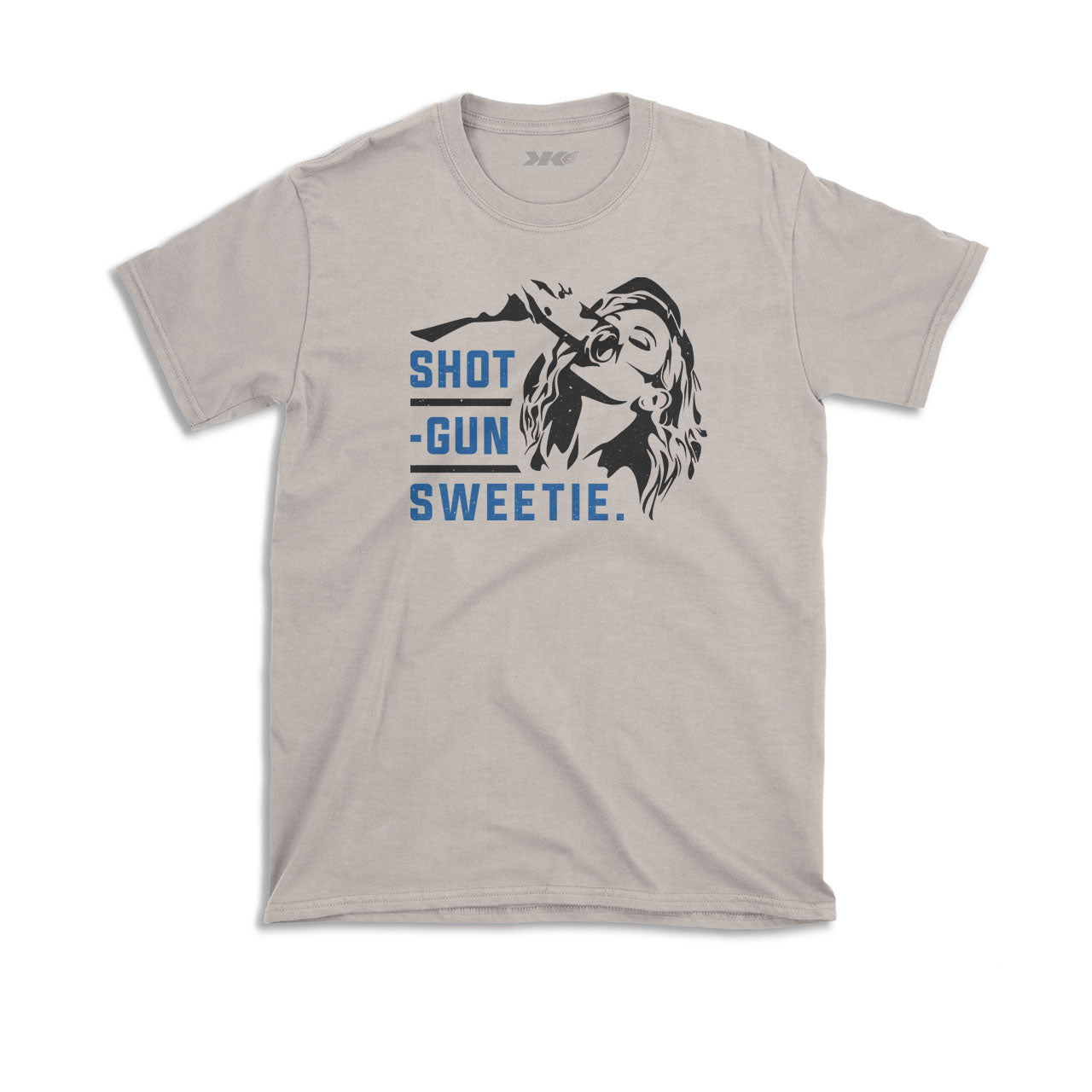 Shotgun Sweetie Design- Adult Heather Cool Grey Shirt