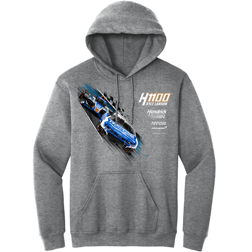 KL5/KL17 HendrickCars.Com H1100 Dual Design- Adult Graphite Heather Grey Hooded Sweatshirt