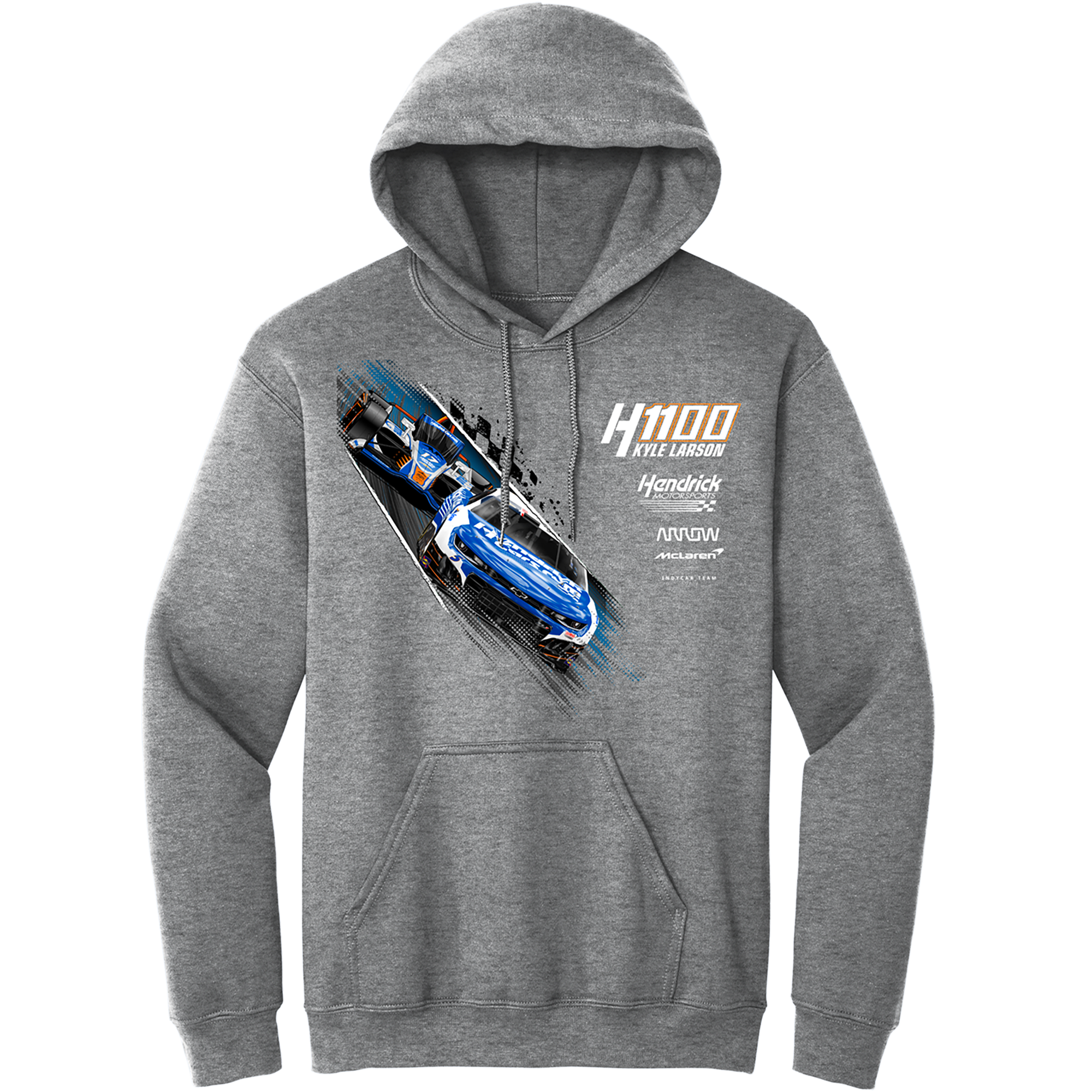 KL5/KL17 HendrickCars.Com H1100 Dual Design- Adult Graphite Heather Grey Hooded Sweatshirt