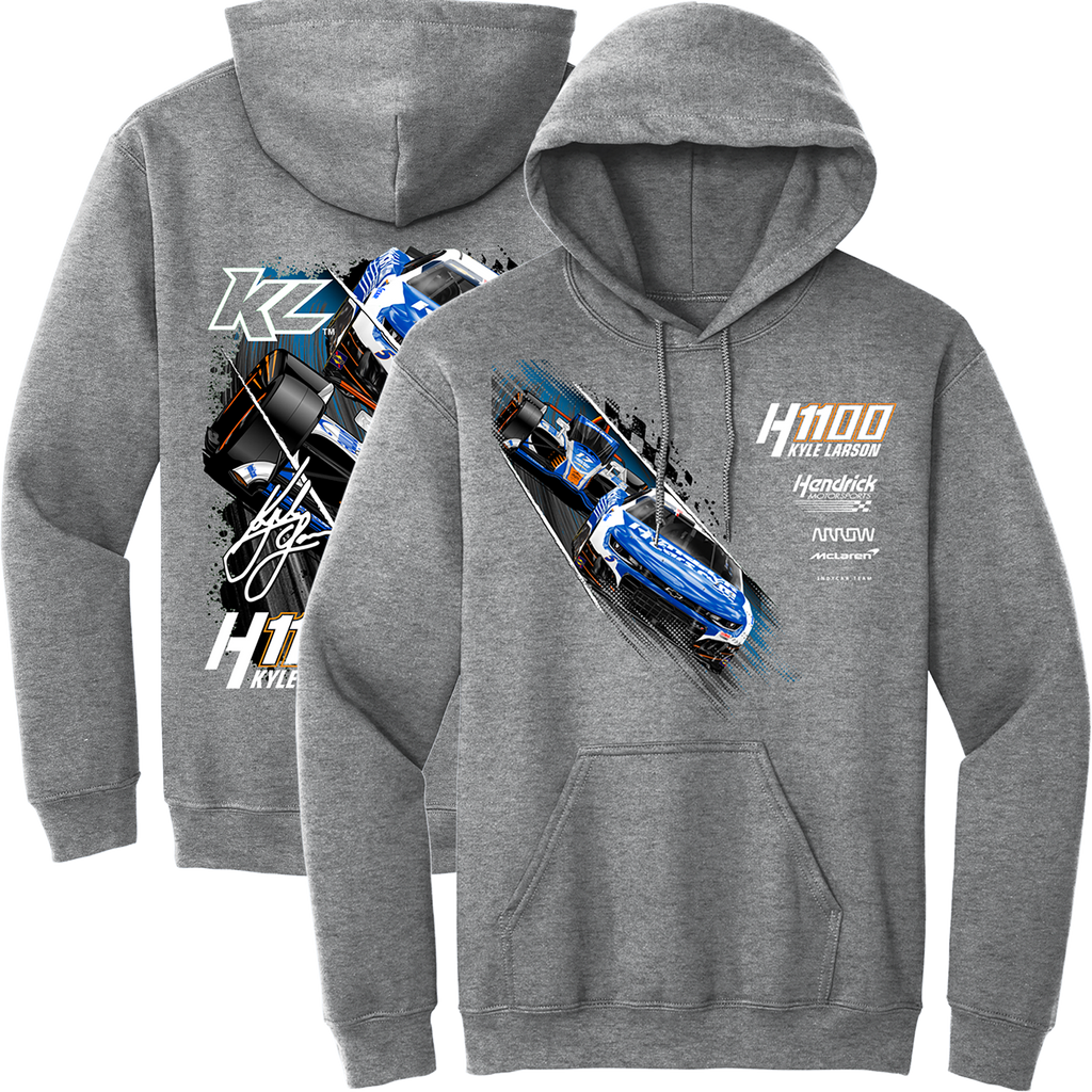 KL5/KL17 HendrickCars.Com H1100 Dual Design- Adult Graphite Heather Grey Hooded Sweatshirt