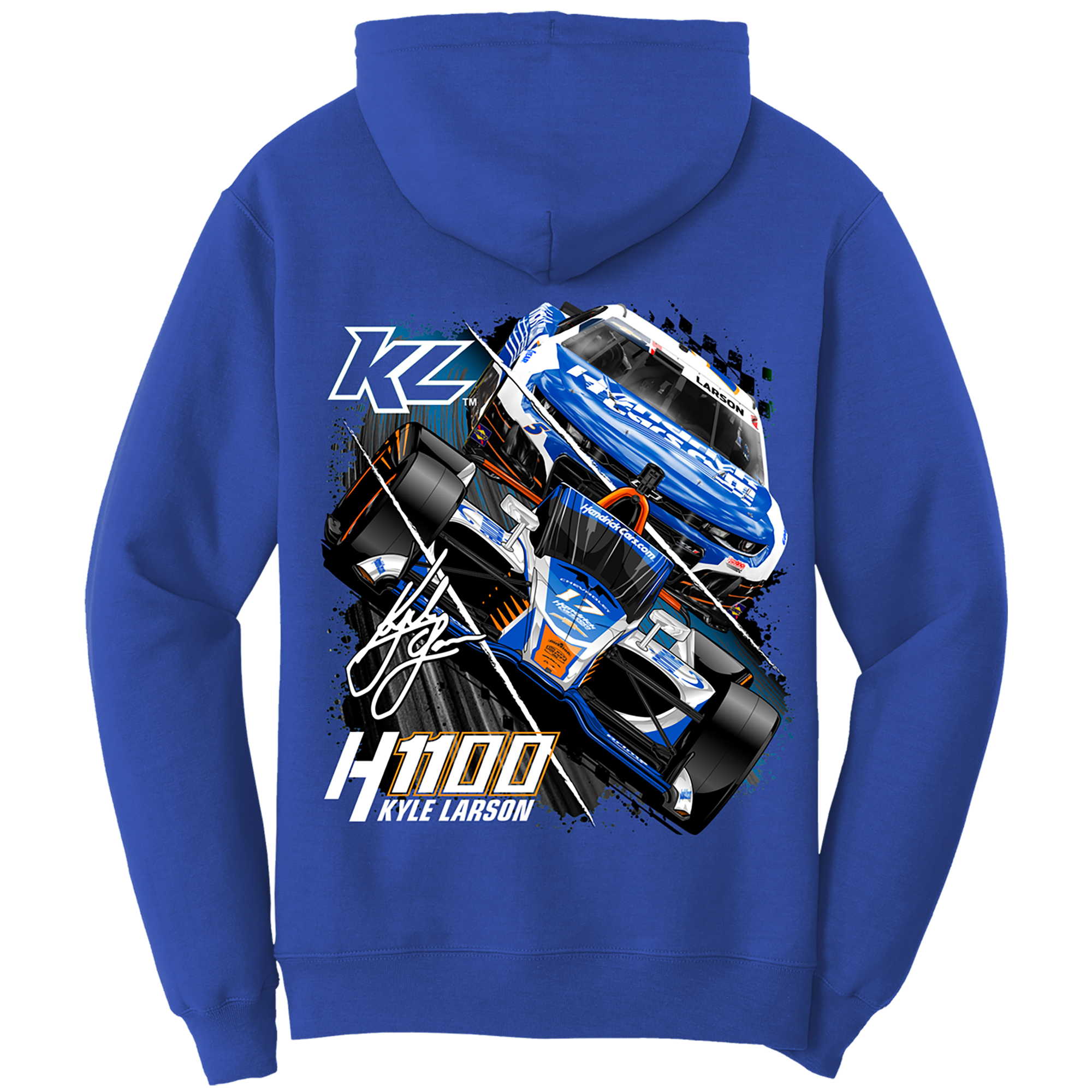 KL5/KL17 HendrickCars.Com H1100 Dual Design- Adult Royal Hooded Sweatshirt