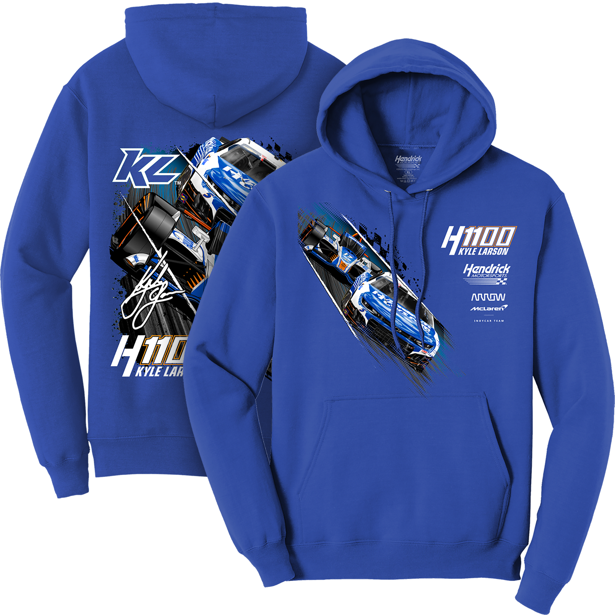 KL5/KL17 HendrickCars.Com H1100 Dual Design- Adult Royal Hooded Sweatshirt