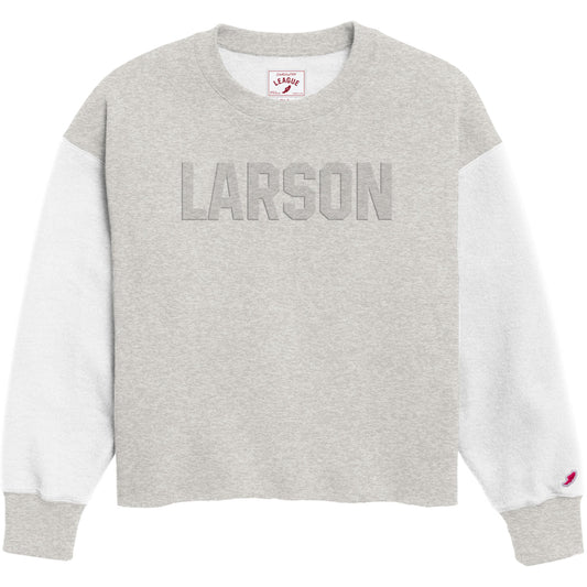 LARSON Reversed Fleece Oversized Midi- Adult Women's Steel Grey Crewneck Sweatshirt