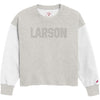 LARSON Reversed Fleece Oversized Midi- Adult Women's Steel Grey Crewneck Sweatshirt