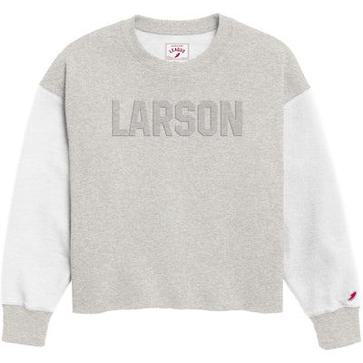 LARSON Reversed Fleece Oversized Midi- Adult Women's Steel Grey Crewneck Sweatshirt