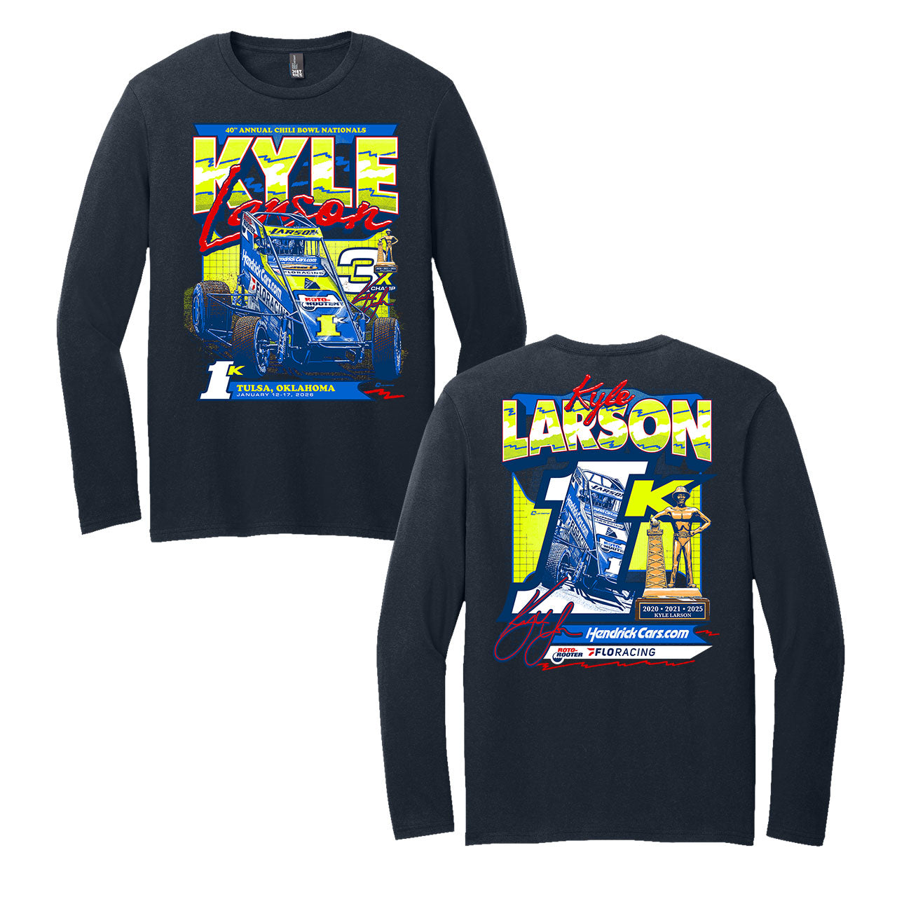 2026 Chili Bowl Design- Adult Navy Long Sleeve T-Shirt