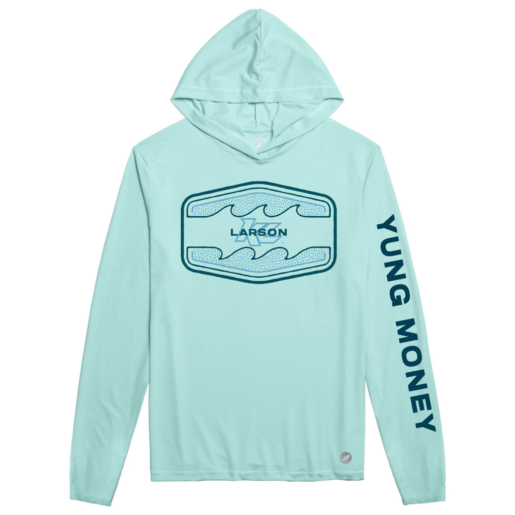 KL Yung Money Adult Surf Blue Sundial UV Long Sleeve w/ Hood