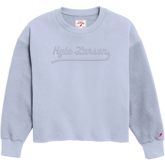 Kyle Larson Reversed Fleece Oversized Midi- Adult Women's Cashmere Blue Crewneck Sweatshirt