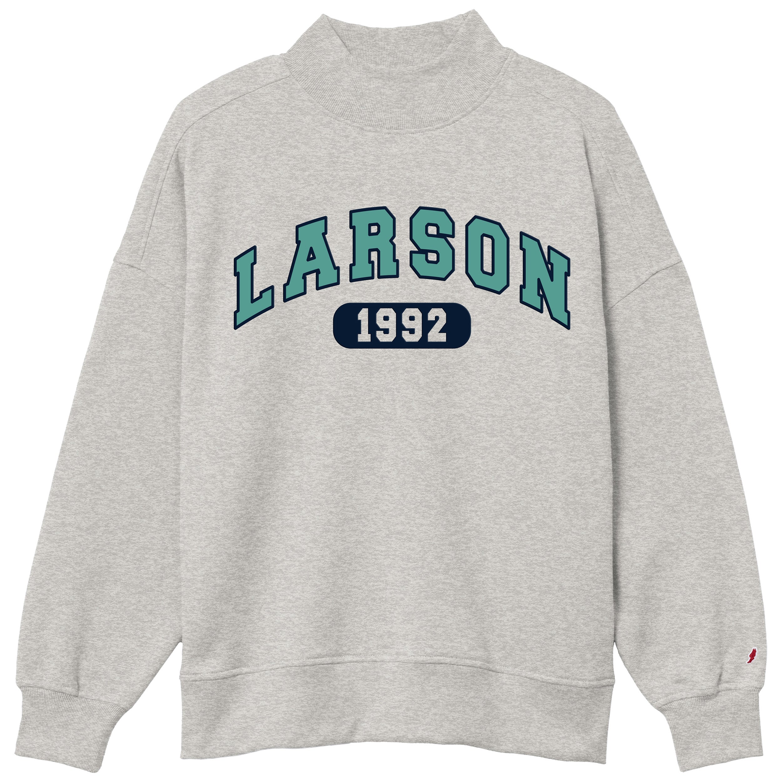 Larson 1992 Design- Adult Steel Grey Mockneck Sweatshirt