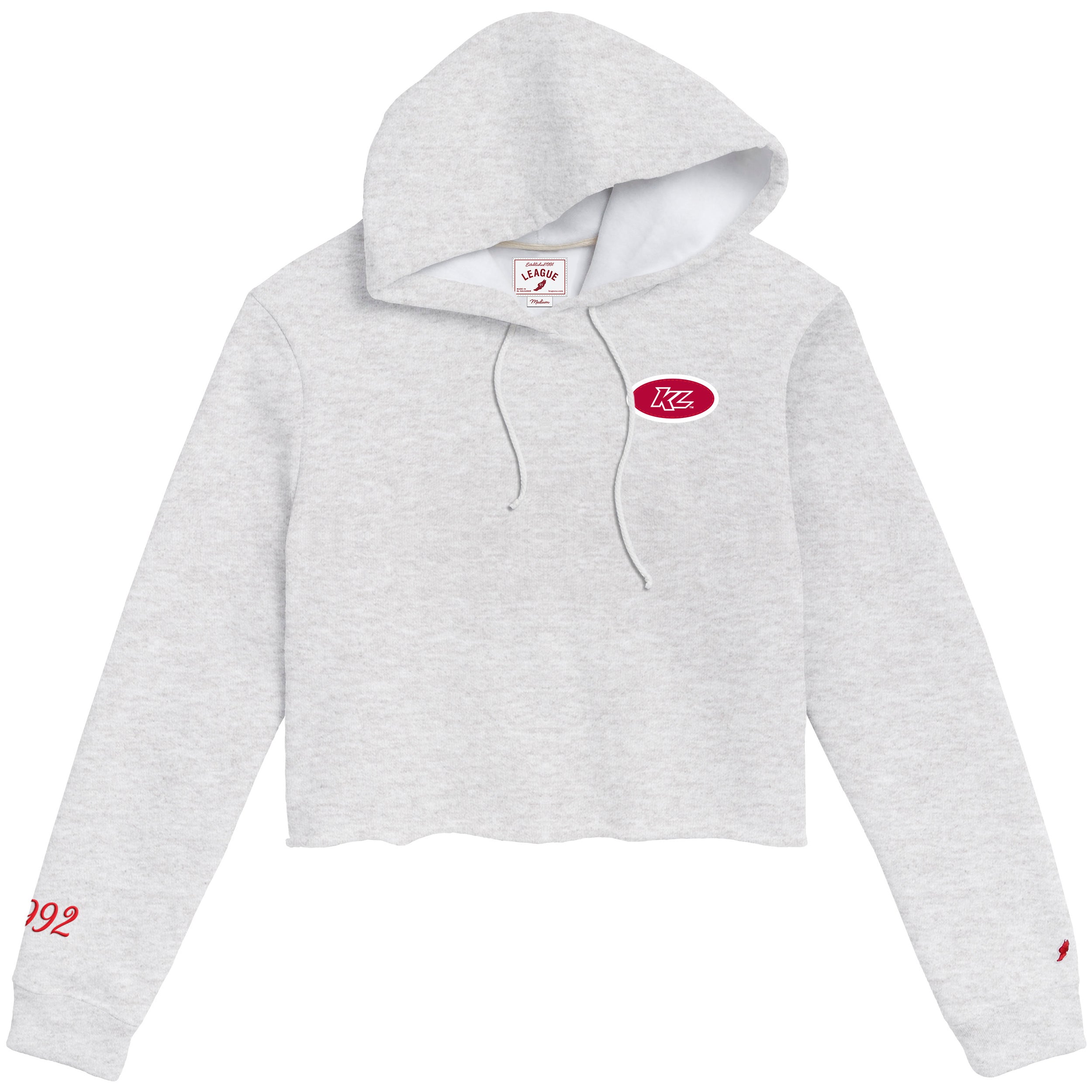KL 1992 Design- Adult Ash Grey 1636 Cropped Hooded Sweatshirt