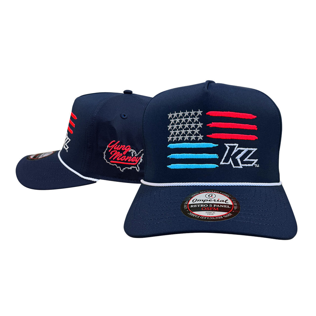 All American 250th Lifestyle Design Rope Snapback Hat- Navy/White