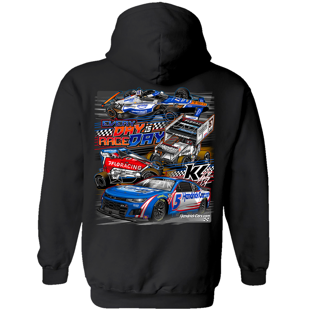 2025 Everyday is Raceday Design- Adult Black Hooded Sweatshirt