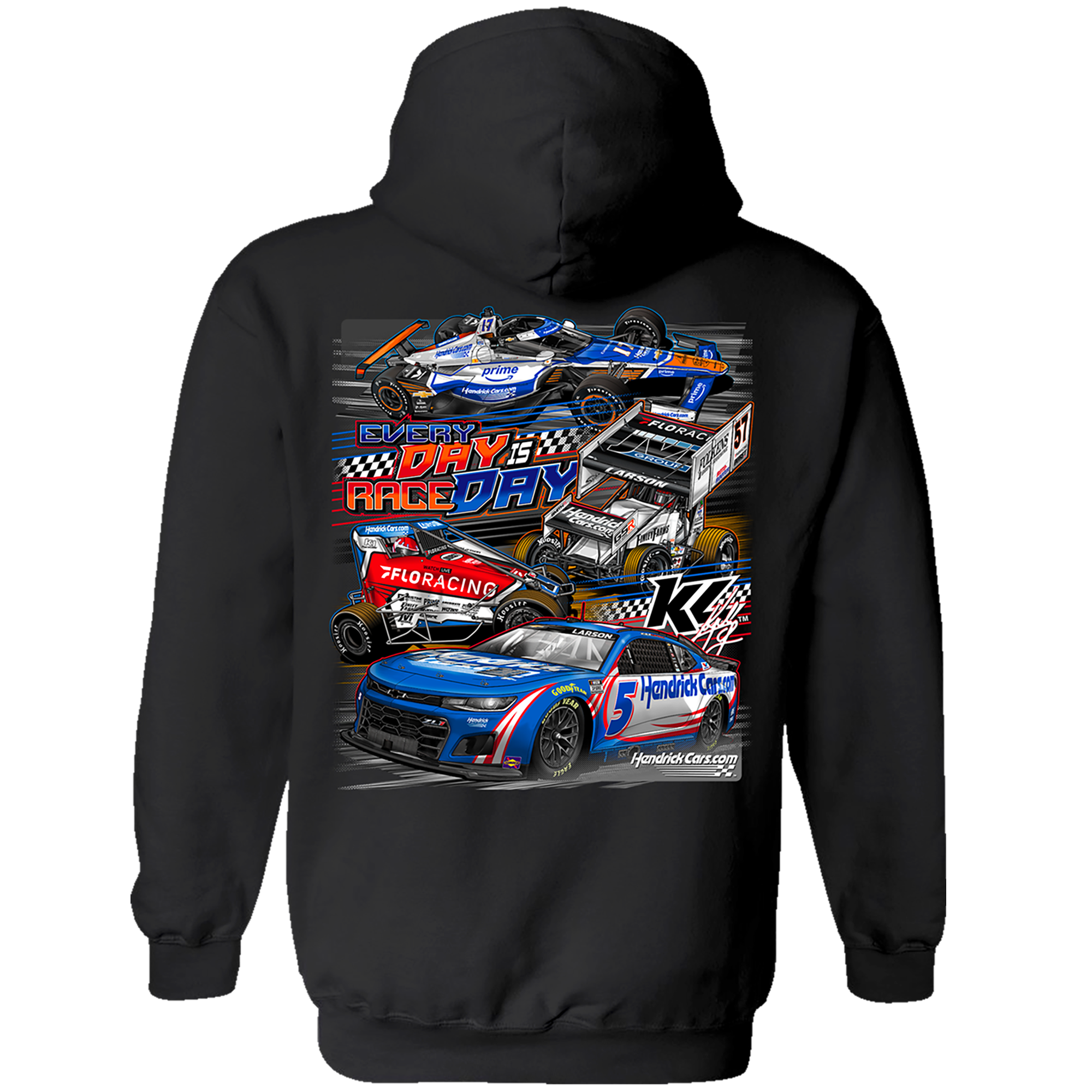 2025 Everyday is Raceday Design- Adult Black Hooded Sweatshirt