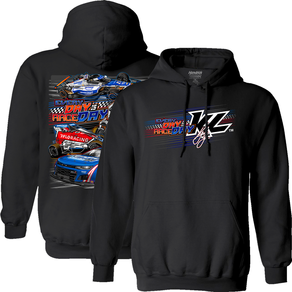 2025 Everyday is Raceday Design- Adult Black Hooded Sweatshirt