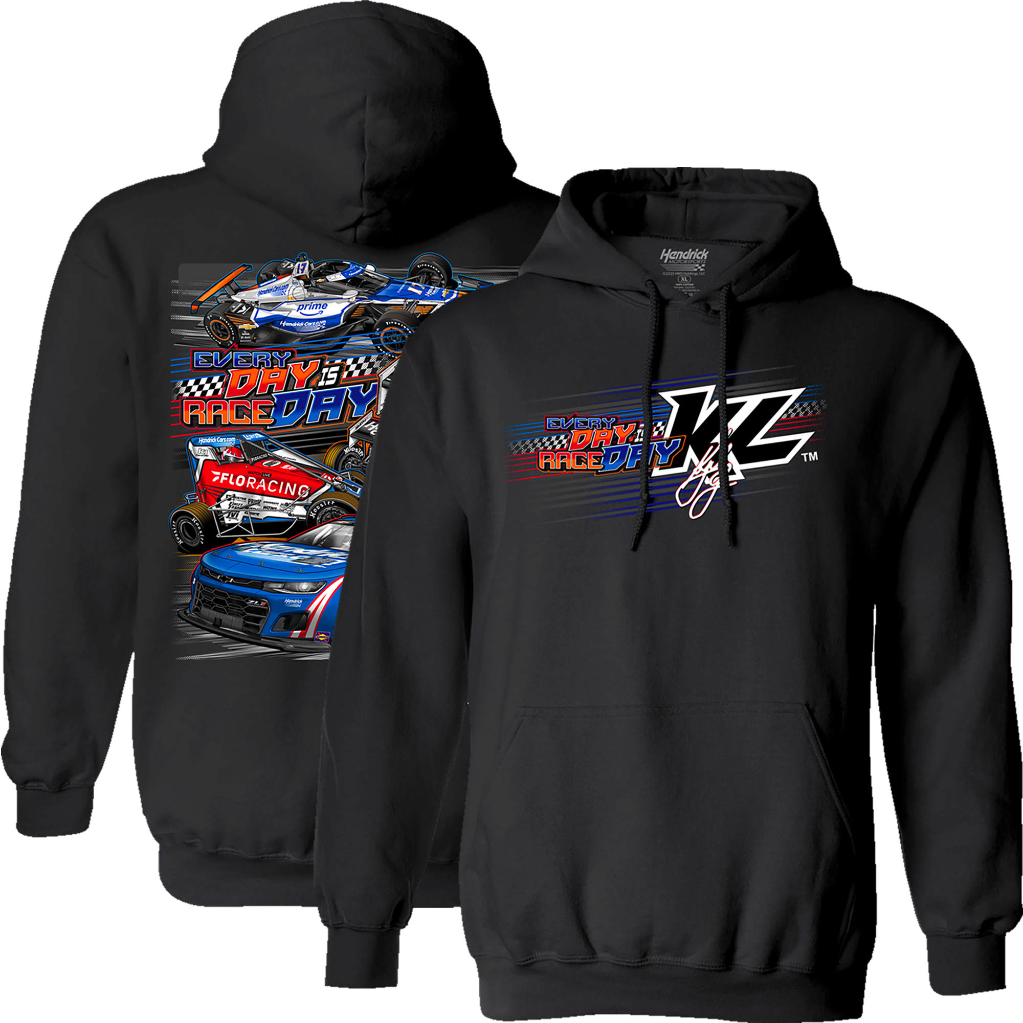 2025 Everyday is Raceday Design- Adult Black Hooded Sweatshirt