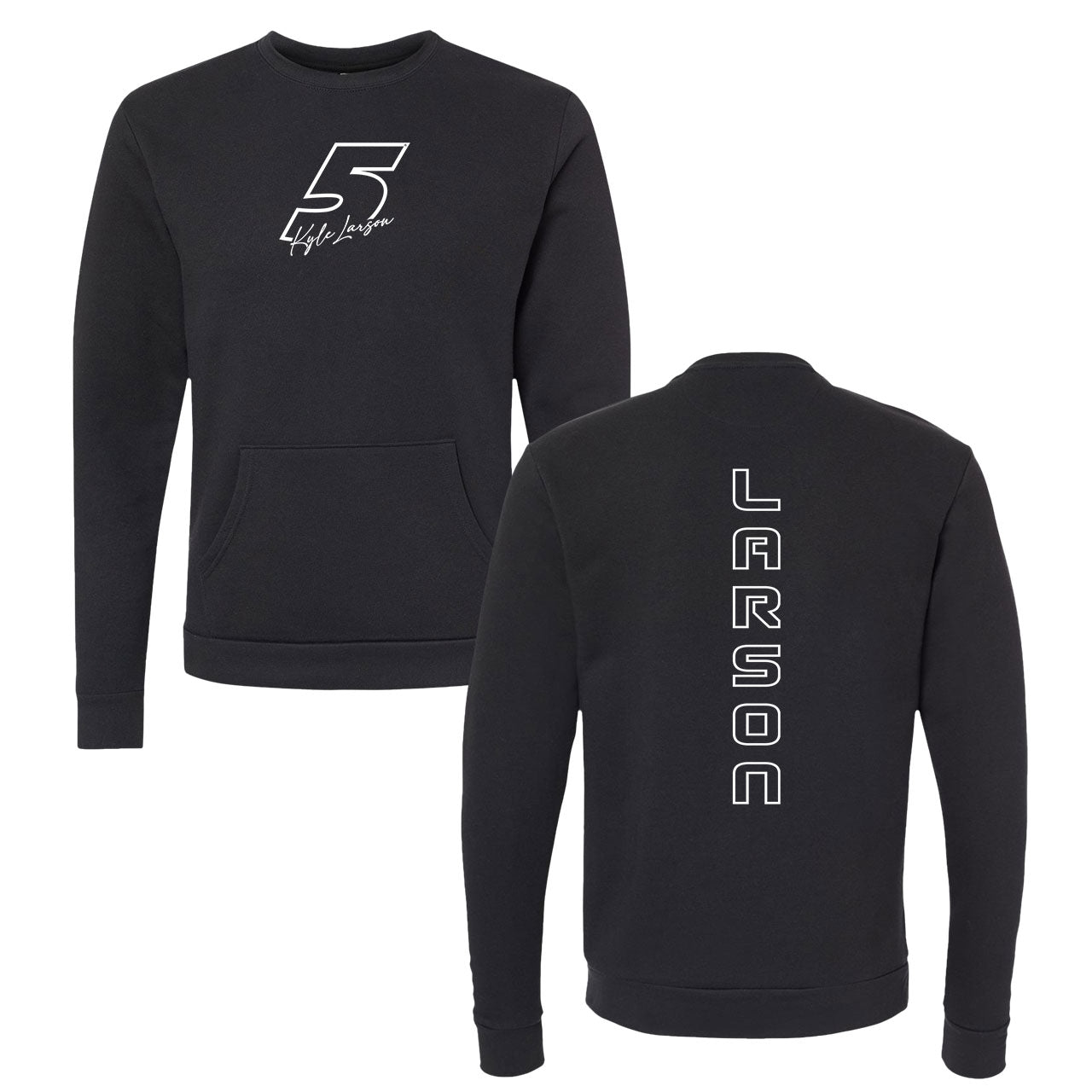 5 Ladies Design- Adult Black Crewneck Sweatshirt with Pocket