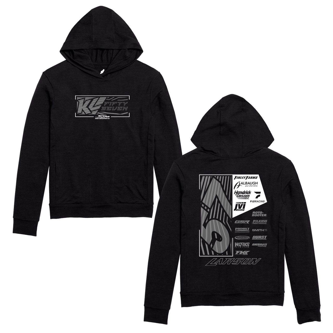 2026 57 Crew Design- Adult Black Hooded Lightweight Sweatshirt