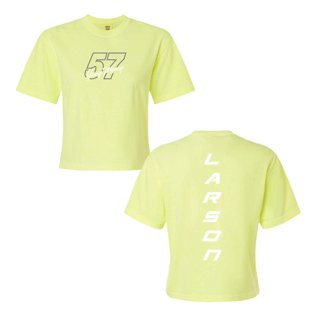 57 Ladies Design- Adult Neon Lemon Boxy Heavyweight T-Shirt (Slightly Cropped)