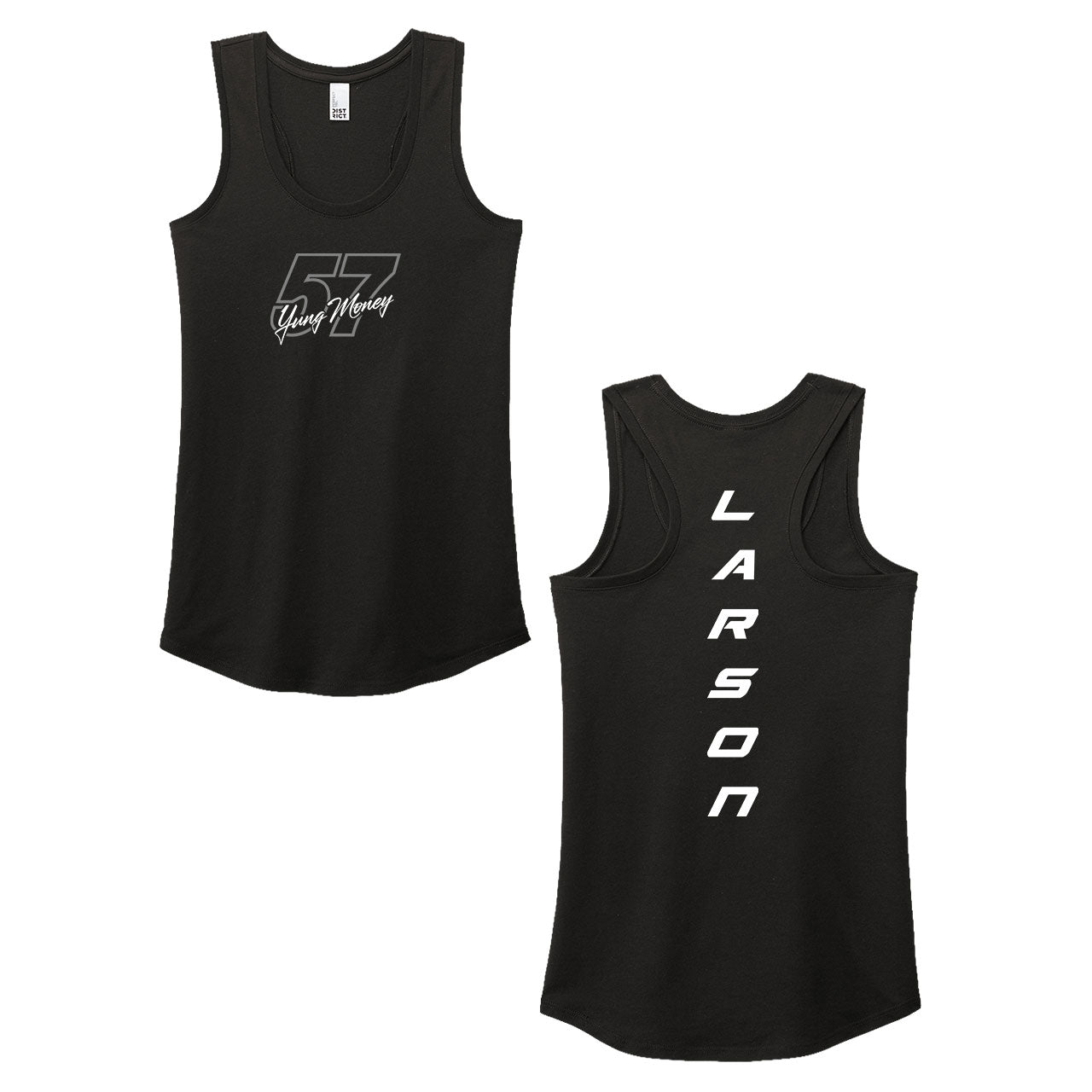 57 Ladies Design- Adult Black Racerback Tank Top