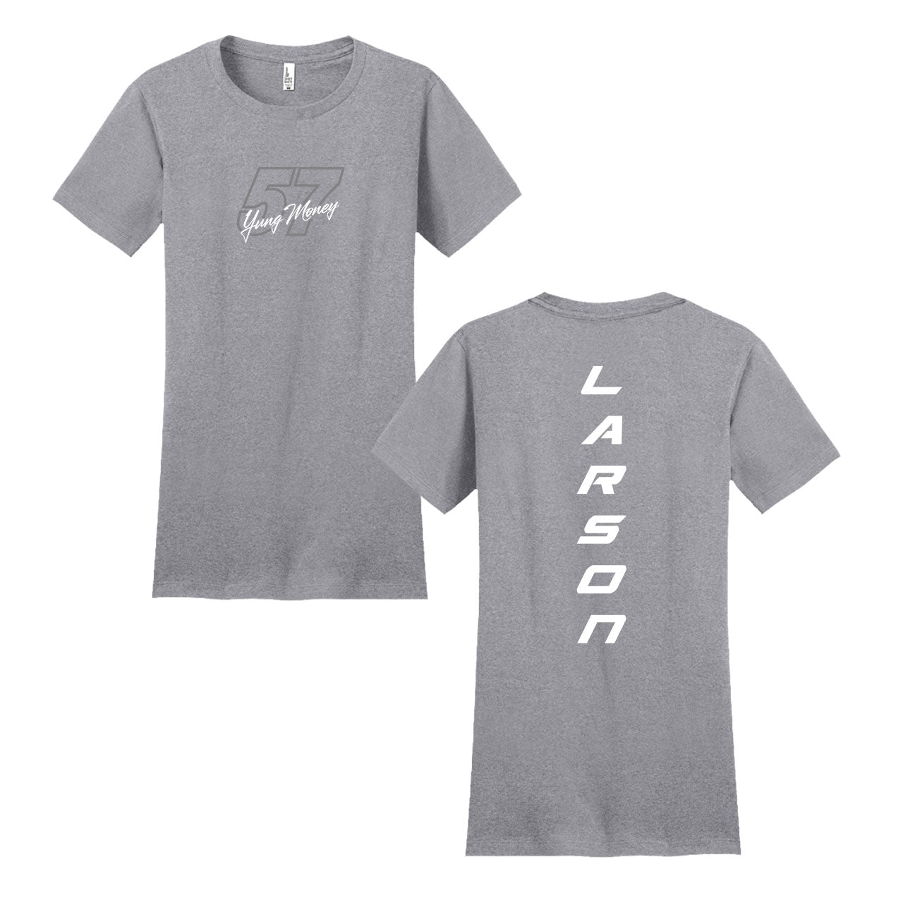 57 Ladies Design- Adult Heather Grey Womens Fitted Tee