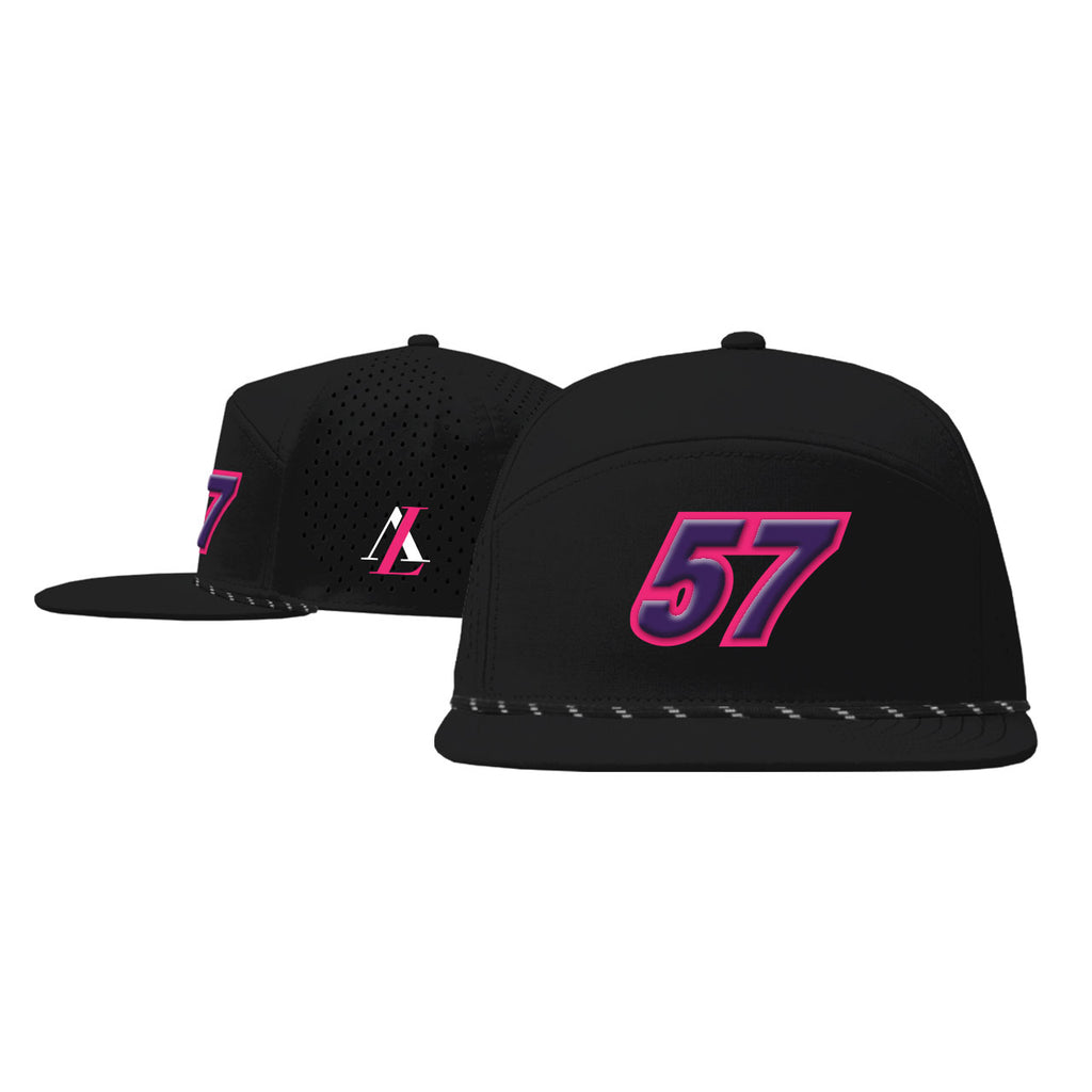 57 Puff Design Cante Hat- Black w/ Rope