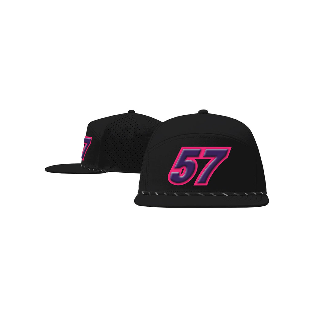 57 Puff Design Cante Hat- Black w/ Rope