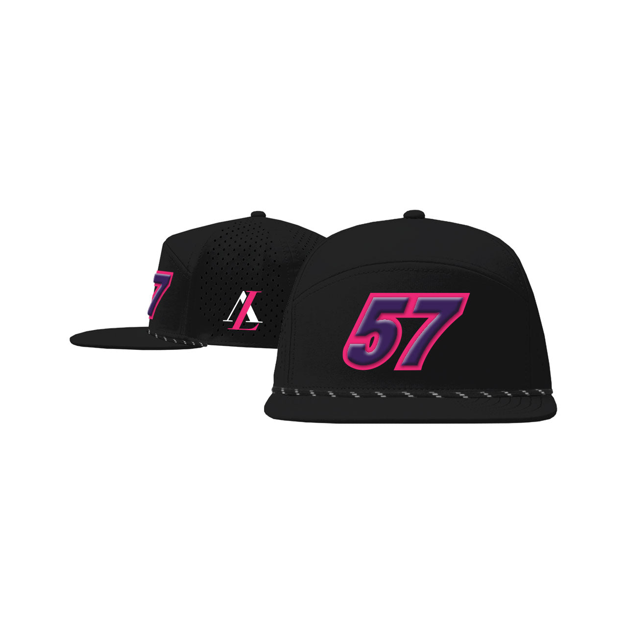 57 Puff Design Cante Hat- Black w/ Rope