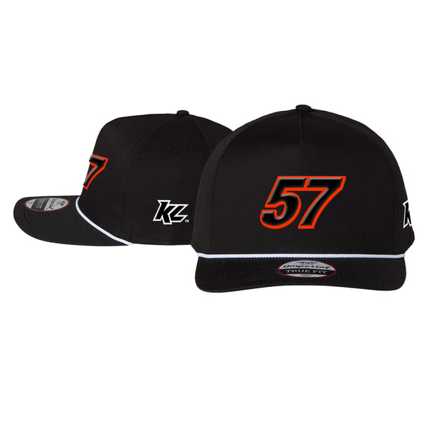 KL 57 Black/White Rope Snapback Hat - Shop Kyle Larson