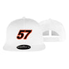57 Youth White Snapback Hat